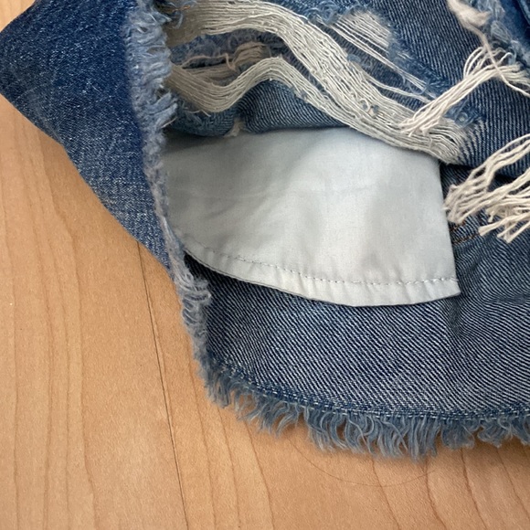 Jean shorts, size 2, blue Jean shorts ripped. - Picture 6 of 7